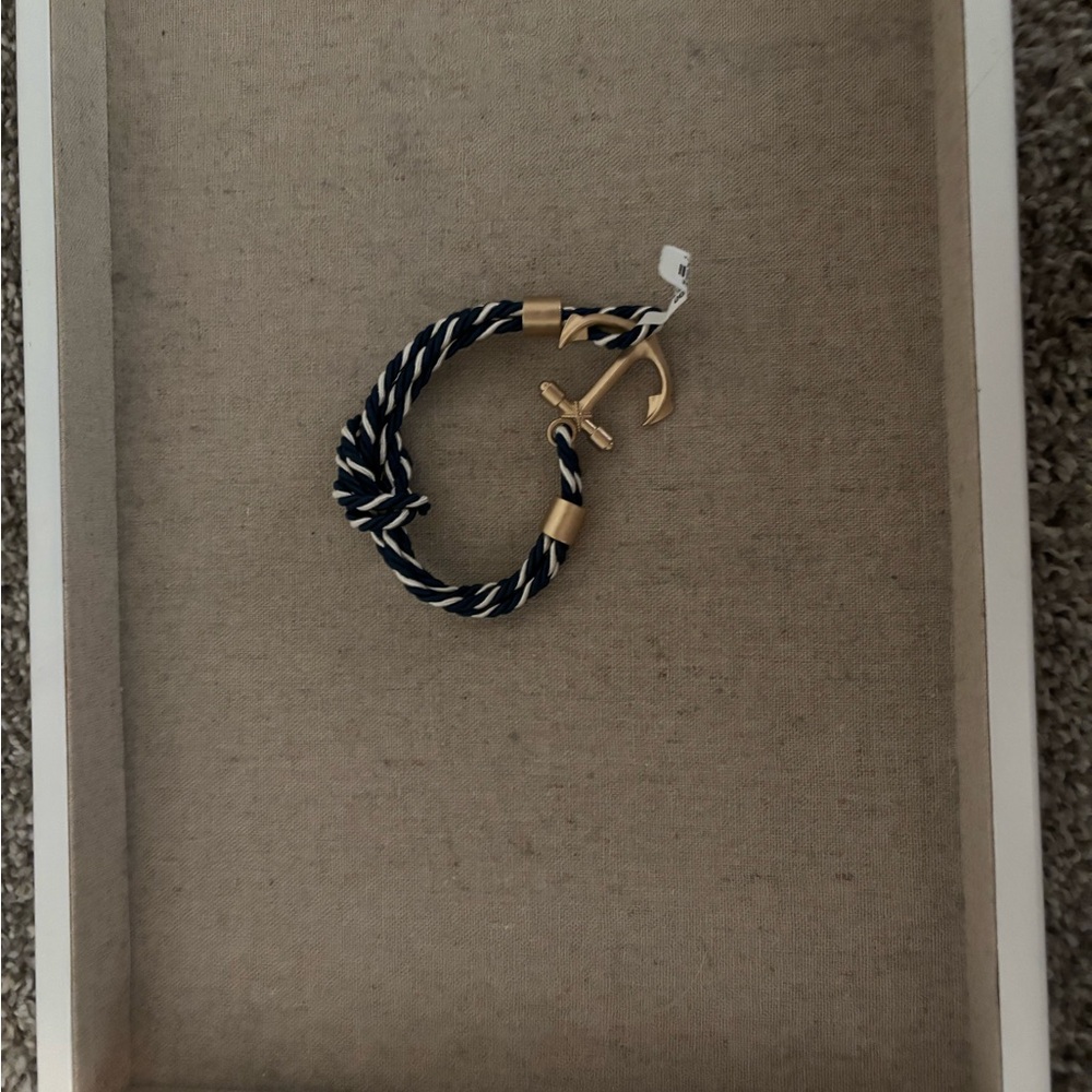 Nautical Anchor Bracelet in Gold and Blue